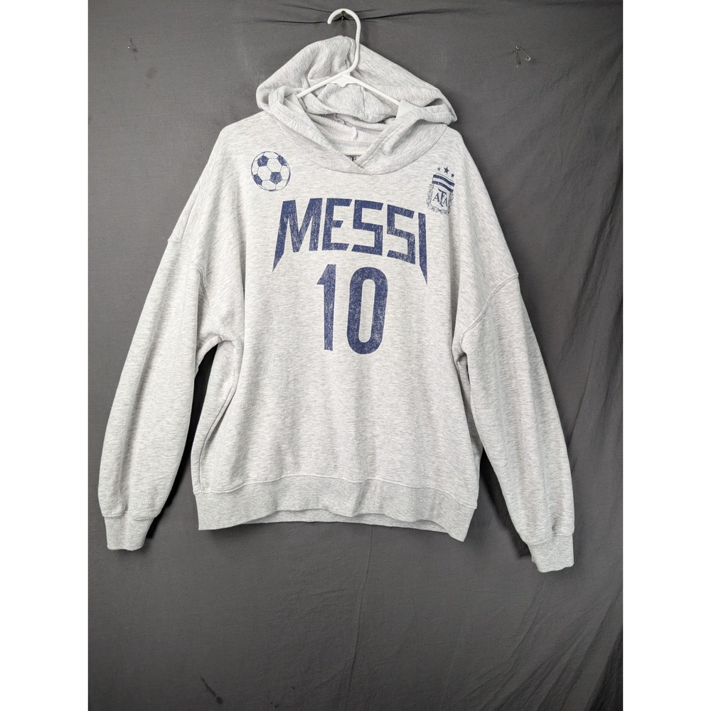 Lionel Messi Argentina AFA Official Product Gray Hoodie XL Messi 10 Soccer
